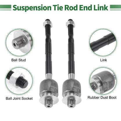 6 Pcs Front Suspension Kit Tie Rod Ends with Boots for Suzuki Swift (2004-2010)