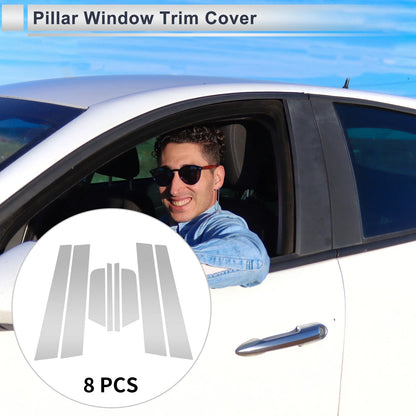 8 Pcs Door Pillar Window Trim for Mazda 3 Axela (2006–2012) Silver Tone