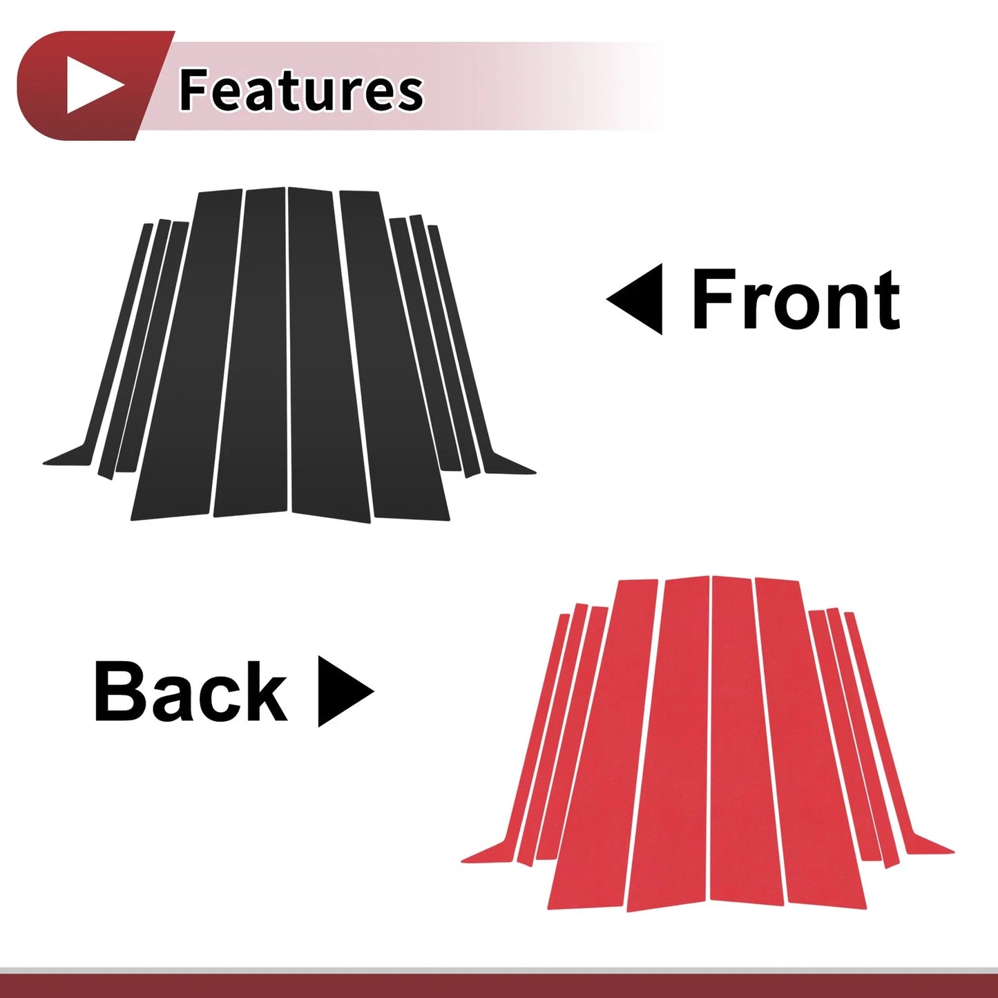 8 Pcs Door Pillar Window Trim for Toyota Prado (2024–2025) Black