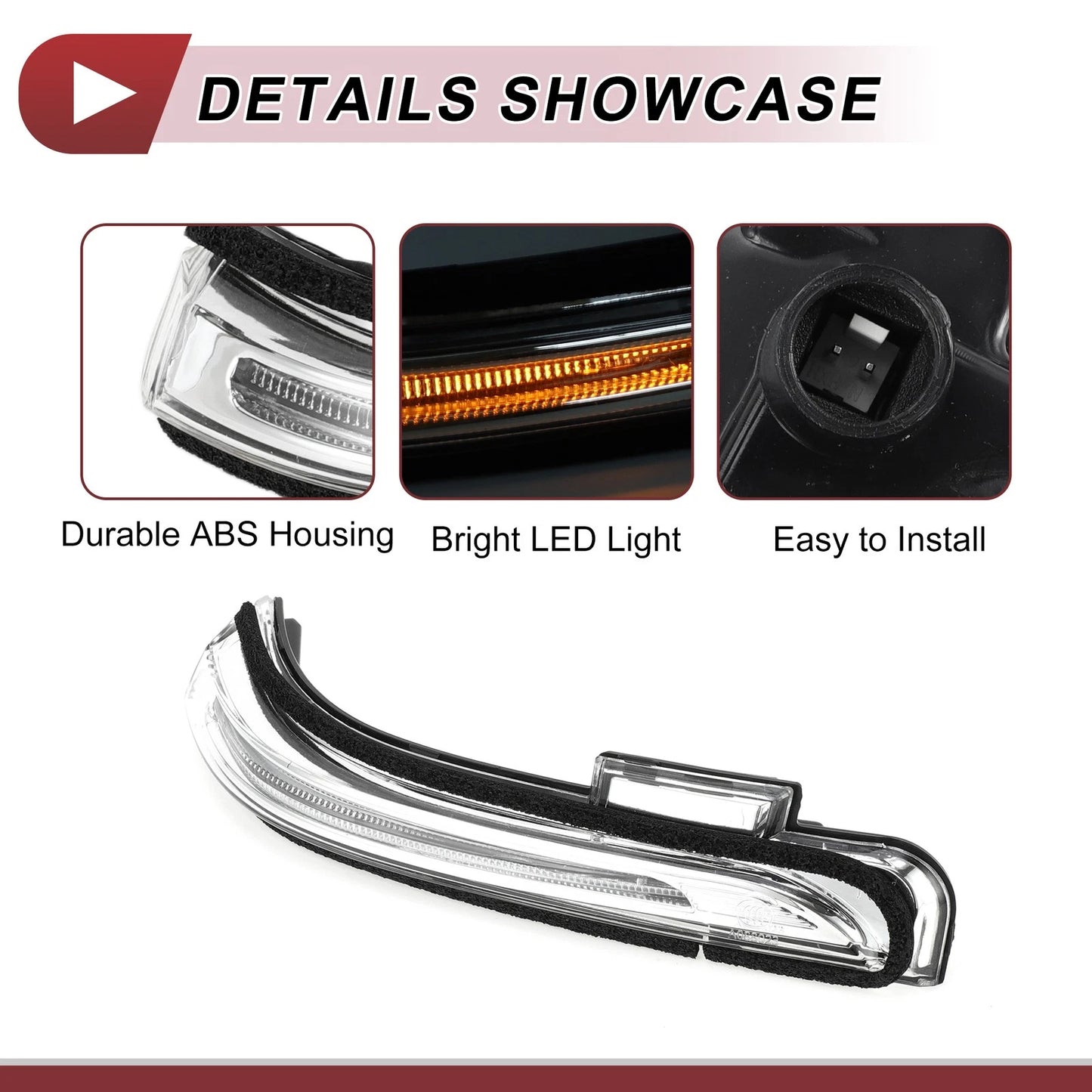 Mirror Turn Signal Light for Hyundai Creta IX25 (2015–2020) No. 87623C9000 Right Black Clear