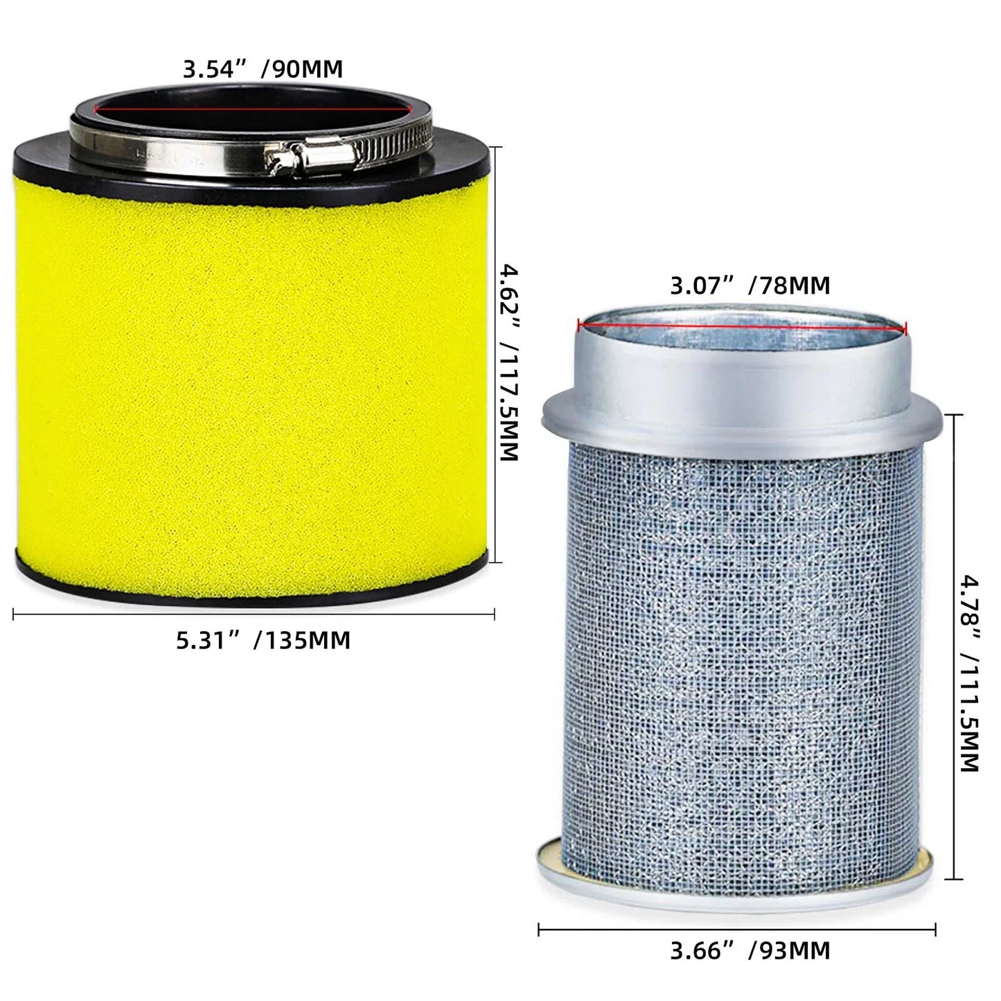 2 x AIR Filter & AIR CLEANER BODY for HONDA Foreman 500 (2003–2019)