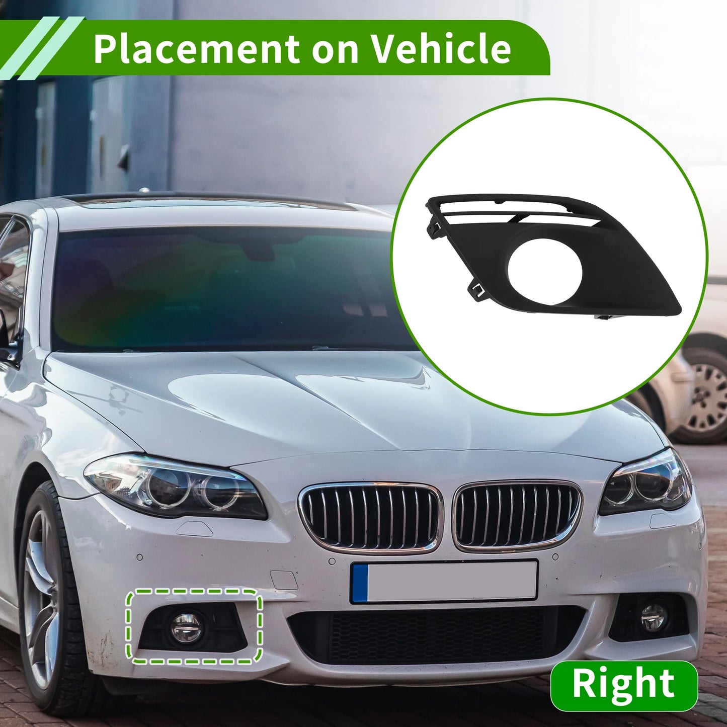 1 Pc Fog Light Grill for Volvo XC60 (2010–2016) No. 30763416 Black