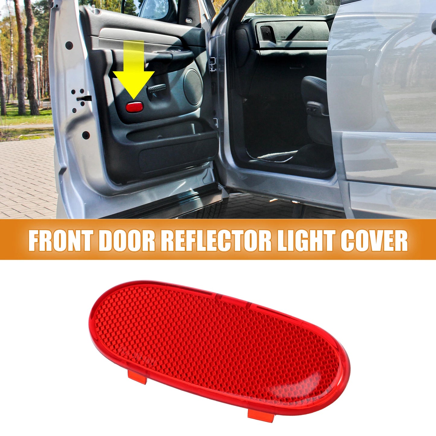 Front Door Panel Reflector Light Cover for Dodge Ram 1500 (2019–2023) 5179299AA Red