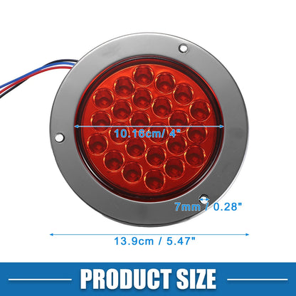 Set of 2 Trailer Light 24 LED Waterproof 4" for Truck Van Lorry Camper
