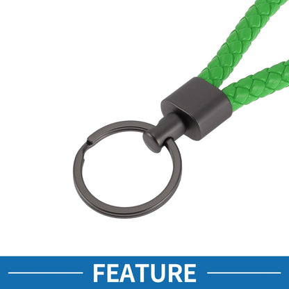 Car Keychain with Ring for Home and Car Keys (Leather)