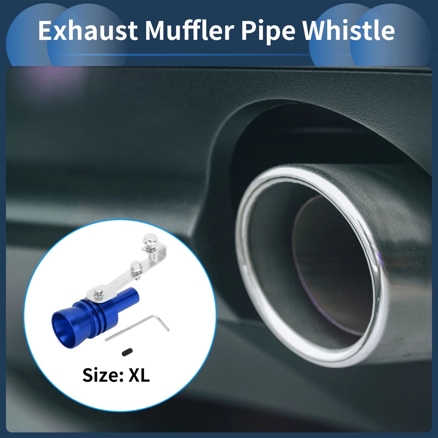 Turbo Sound Exhaust Muffler Pipe Whistle for Universal Fit (1 Set)