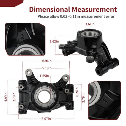 Rear Left Right Knuckle Kit for Honda Pioneer 1000 (2016–2024)