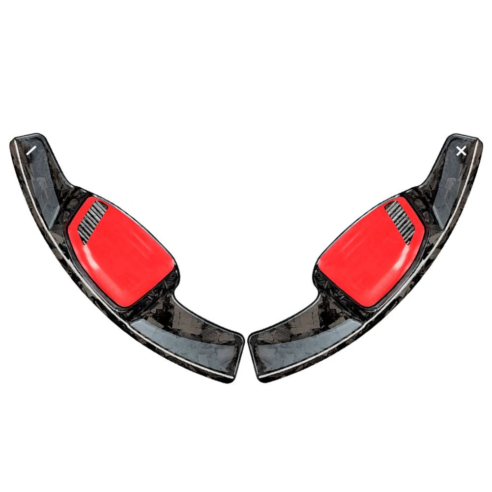 Carbon Fiber Paddle Shifter Extensions for Audi RS5 RS7 (2021) Red