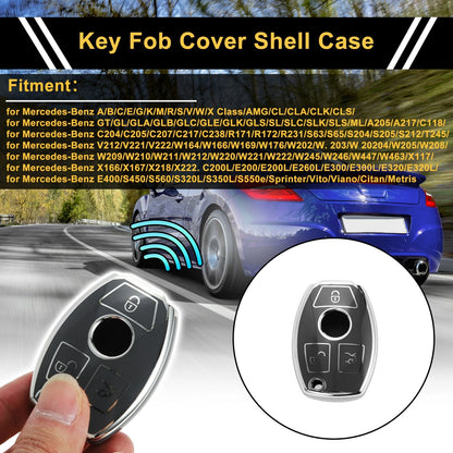 TPU Silicone Car Key Case for Mercedes-Benz (3 Buttons)
