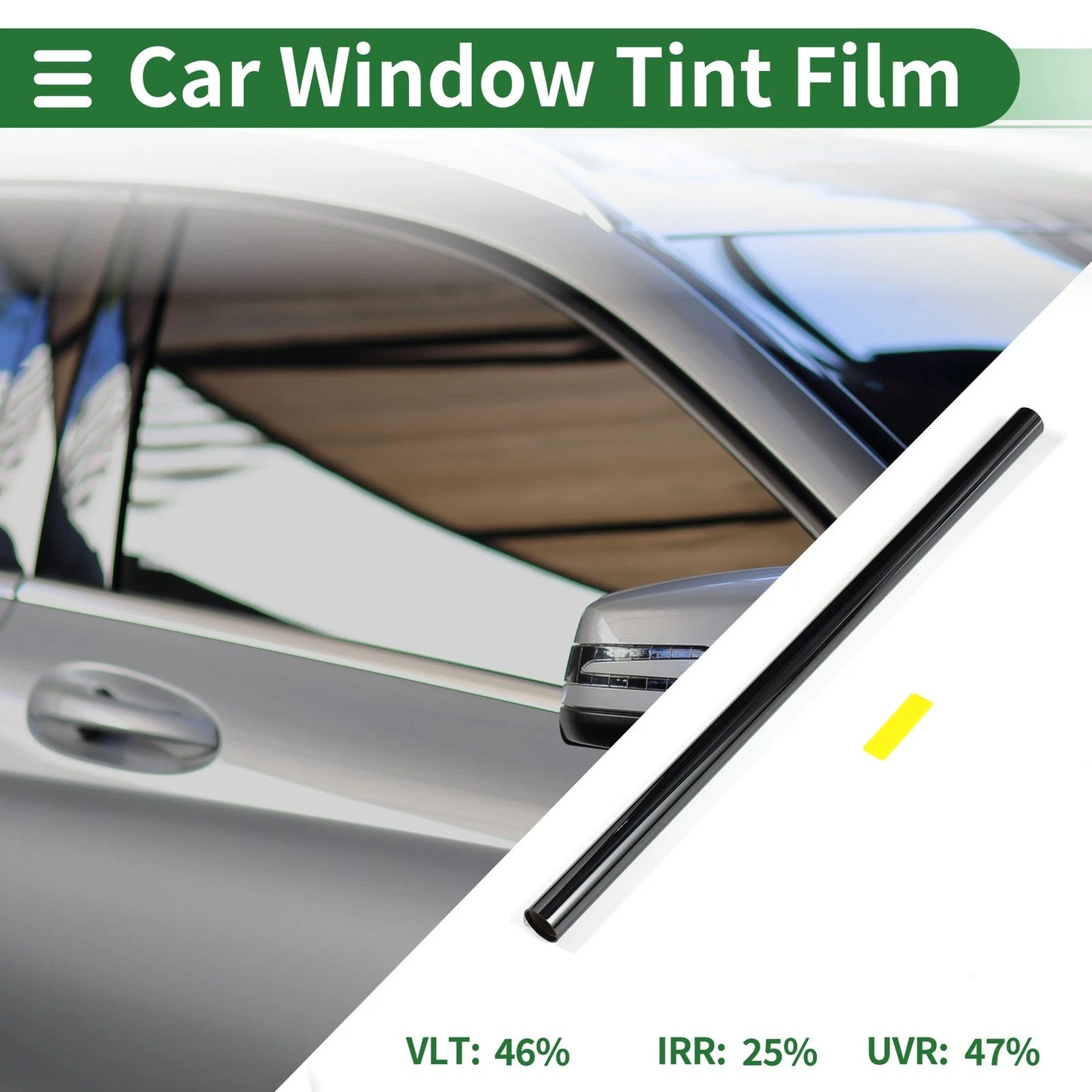 Car Window Tint Film for Various Models (19.69 ft x 19.69 inch, Light Black)