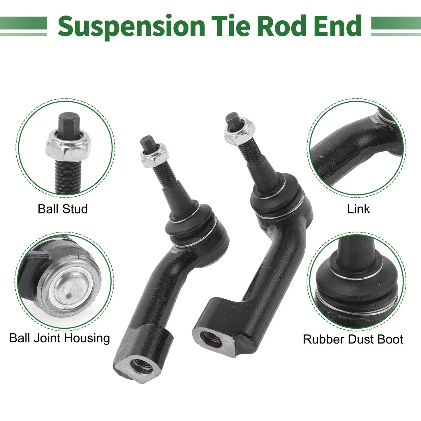8 x Front Suspension Kit Tie Rod Ends & Lower Ball Joints for Chevrolet Aveo5 (2006-2011)