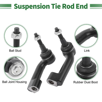 8 x Front Suspension Kit Tie Rod Ends & Lower Ball Joints for Chevrolet Aveo5 (2006-2011)