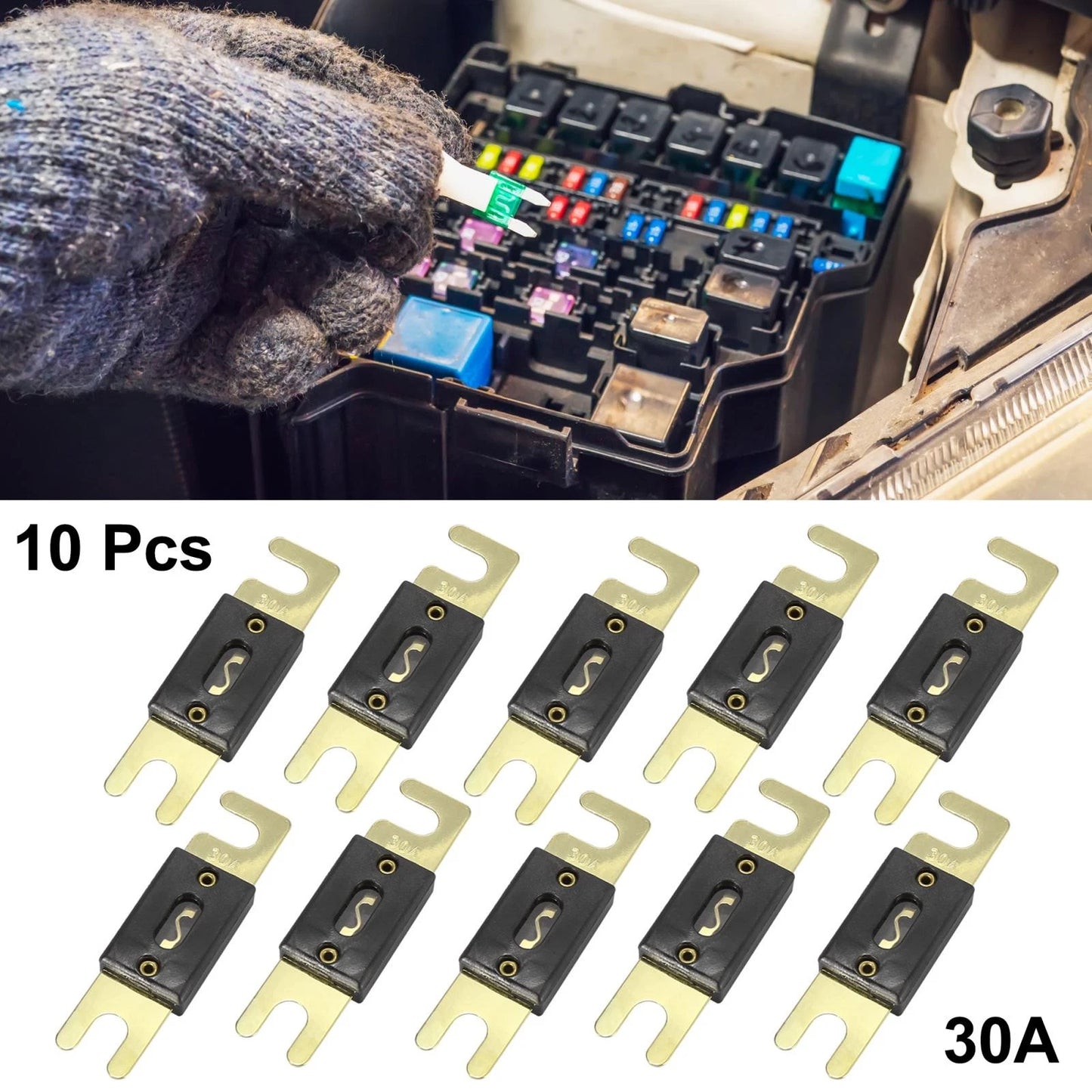 10X 30A ANL Fuse Replacement for Car Truck Motorcycle Boat Audio