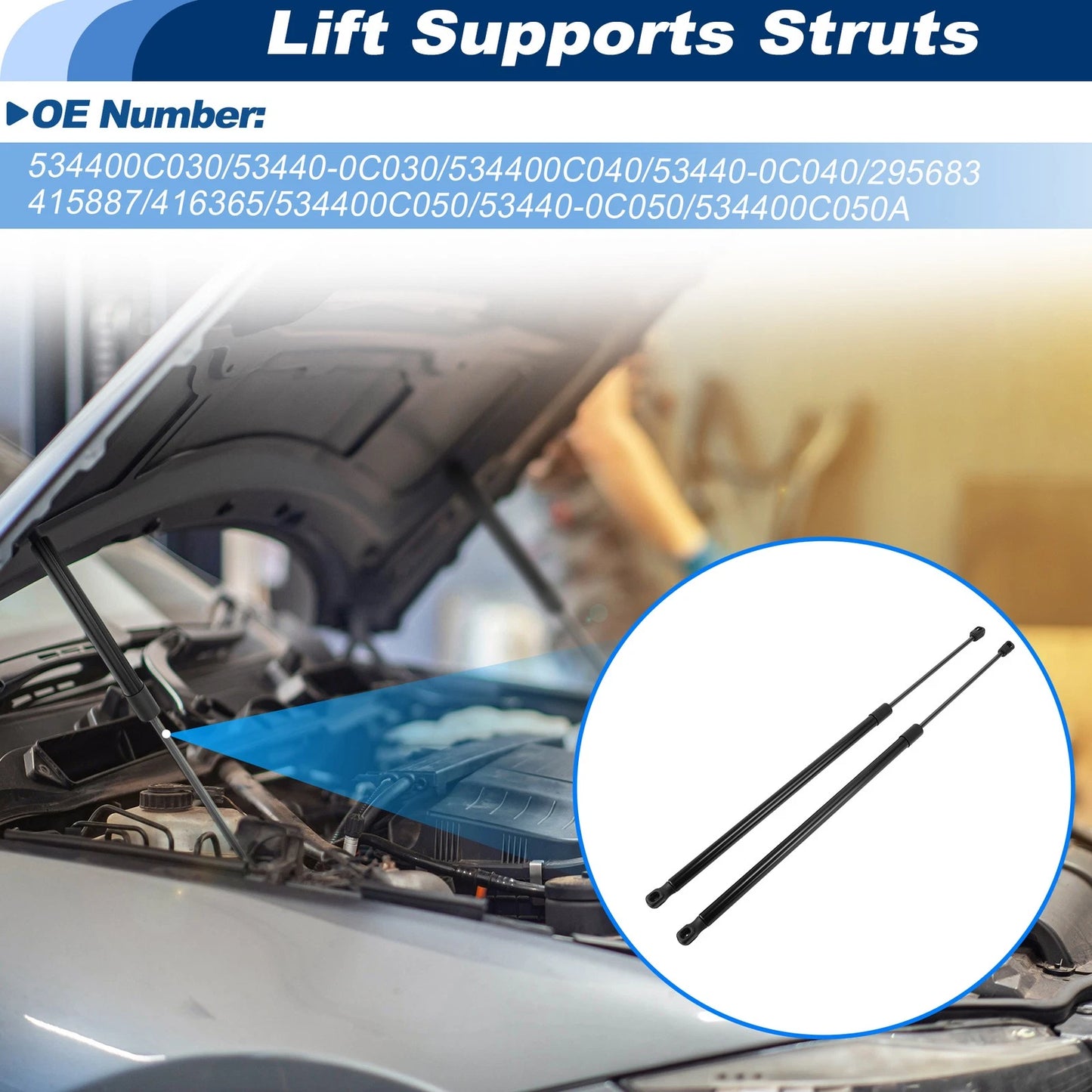 Set of 2 Front Hood Struts for Toyota Tundra (2014–2022) 53440-0C030