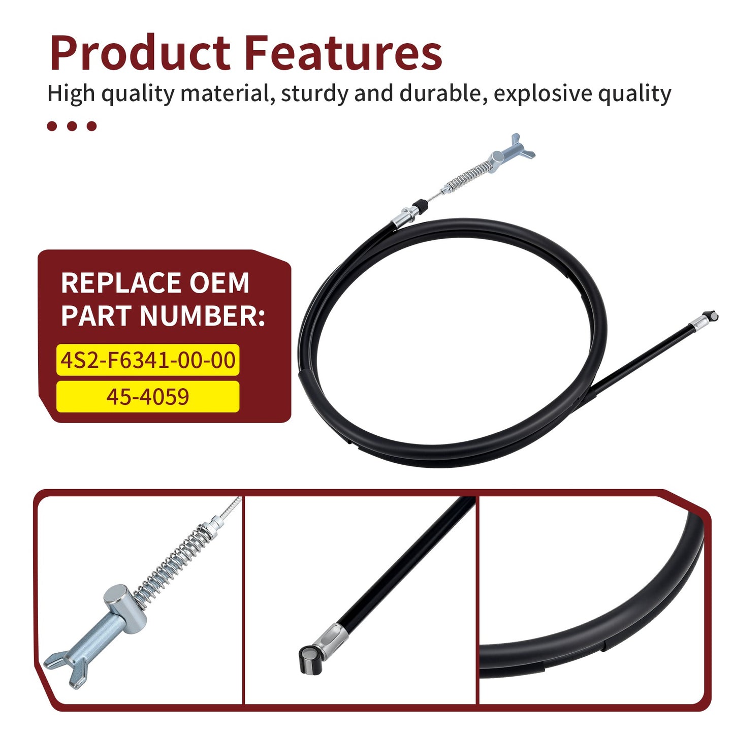 Rear Hand Park Brake Cable for Yamaha Grizzly 450 (2008–2010)
