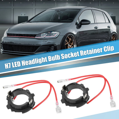 2X H7 LED Headlight Bulb Base Holder Adapters for Volkswagen GTI (2006–2019)