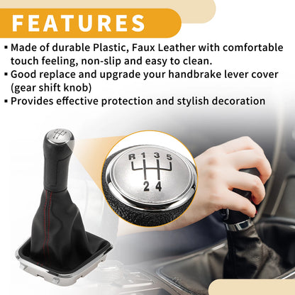 5 Speed Gear Shifter Knob with Cover for VW Polo (2014–2017)