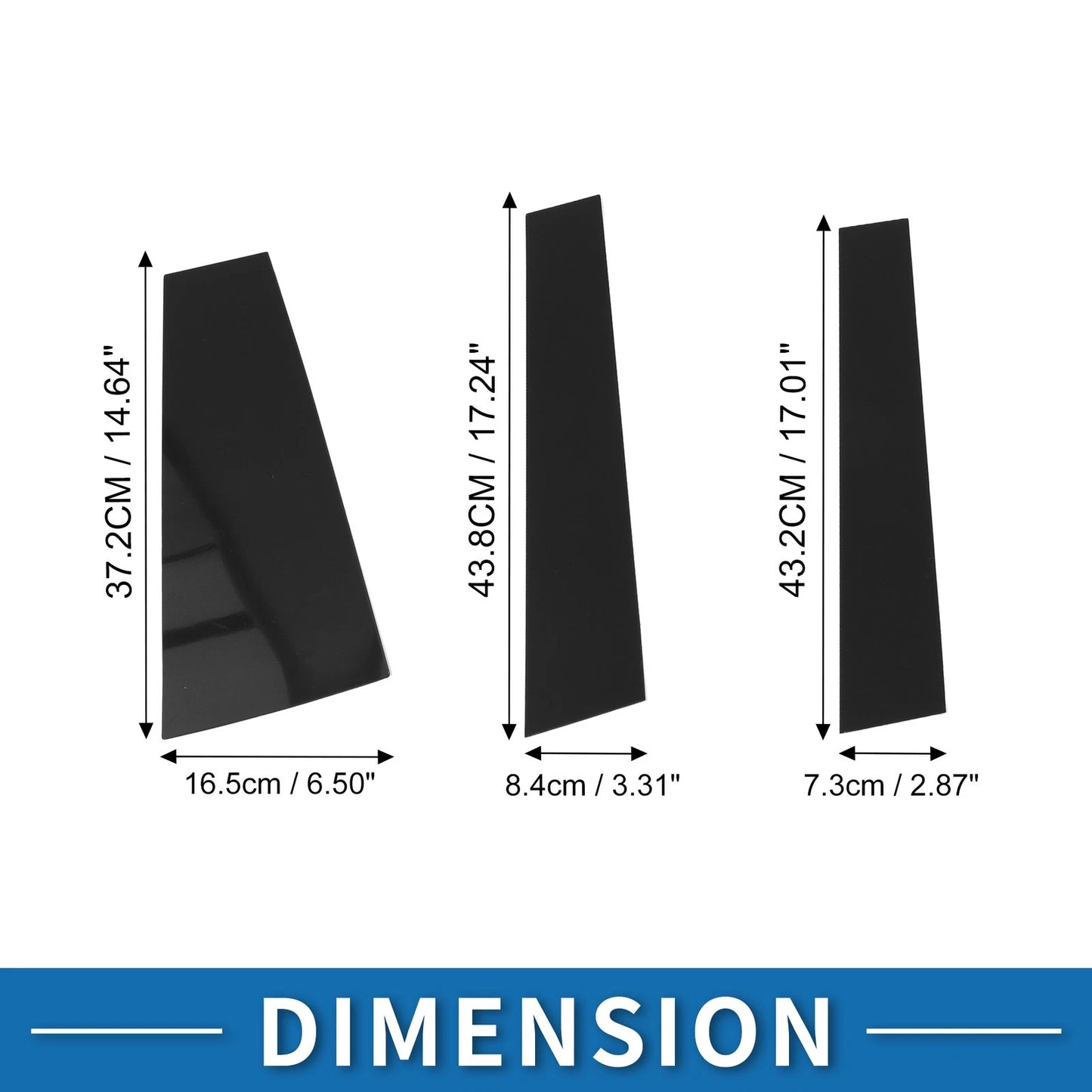 6 Pcs Door Pillar Window Trim for Toyota Highlander (2015–2021) Black