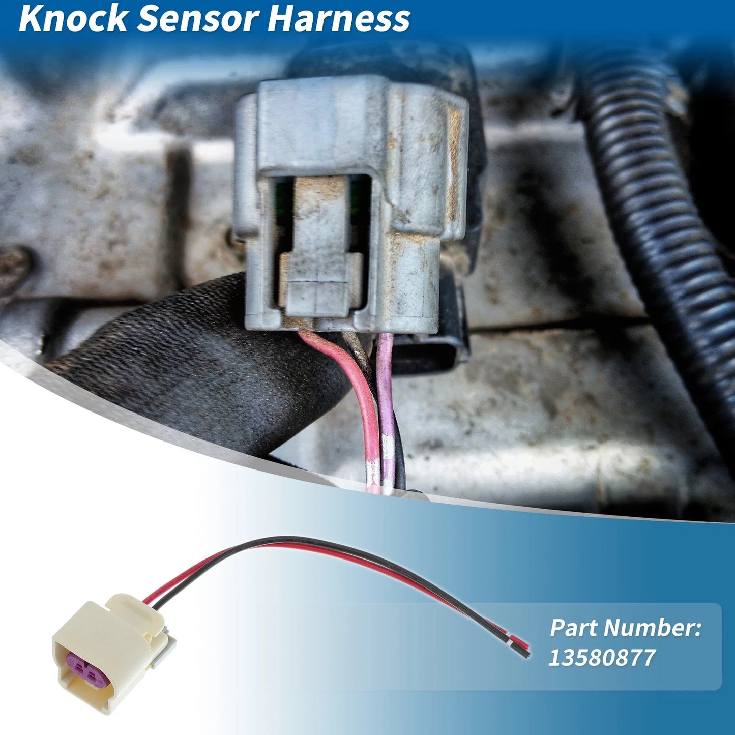 Knock Sensor Connector Wiring Harness for Buick Chevy (13580877)