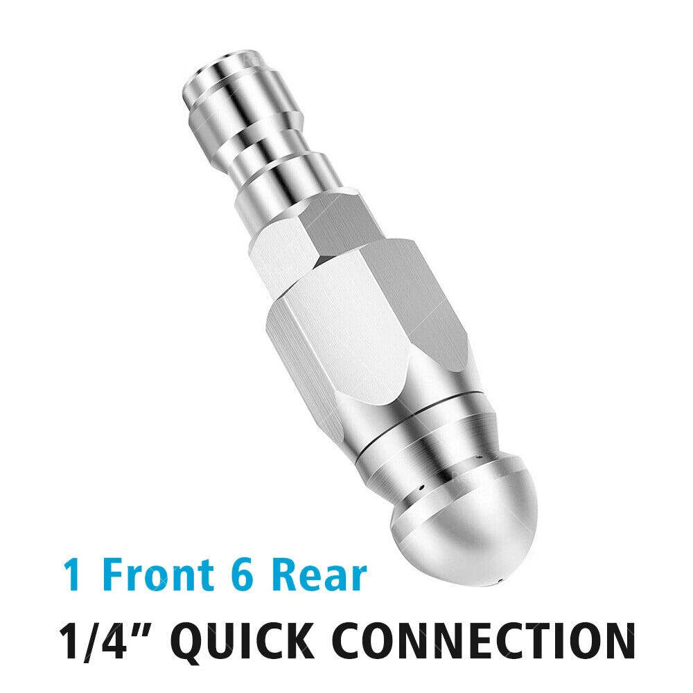 1 Pcs Sewer Jetter Nozzle for Pressure Washer 1/4" Connect