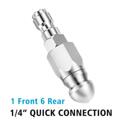 1 Pcs Sewer Jetter Nozzle for Pressure Washer 1/4" Connect