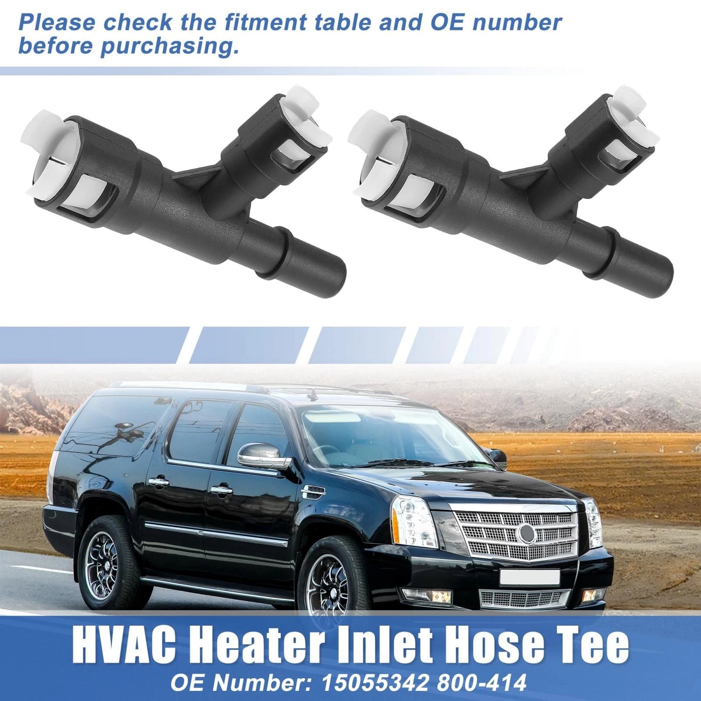 2 Pcs Heater Hose Connector 15055342 800-414 for Cadillac Chevrolet GMC