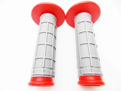 Hand Grip Set for Honda CRF70 (2004-2023) - Red Grey Handlebar Grips