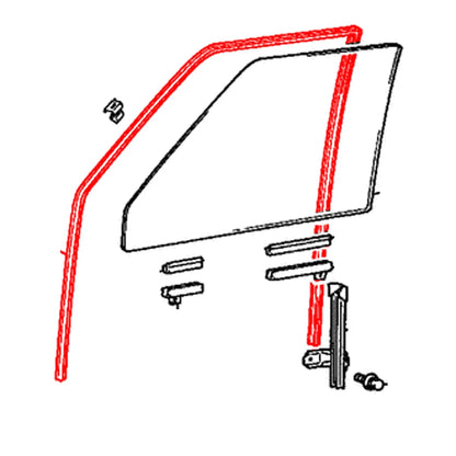 Set of 2 Window Glass Run Channels for Mitsubishi Triton L200 (K13T K22T K34T)