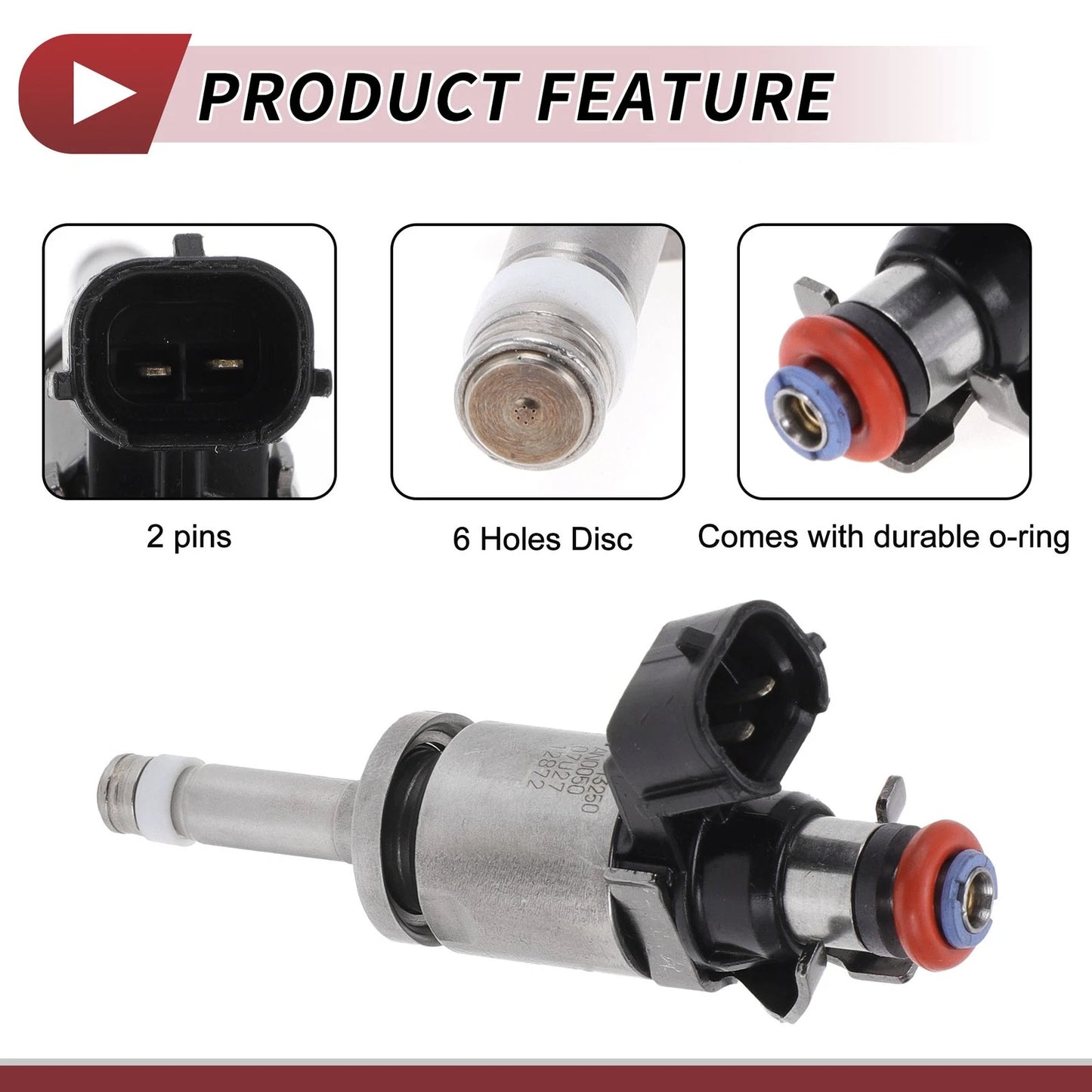 Fuel Injector No.PEAR-13-250 for Mazda 3 Sport (2016–2018) 1 Pc Black