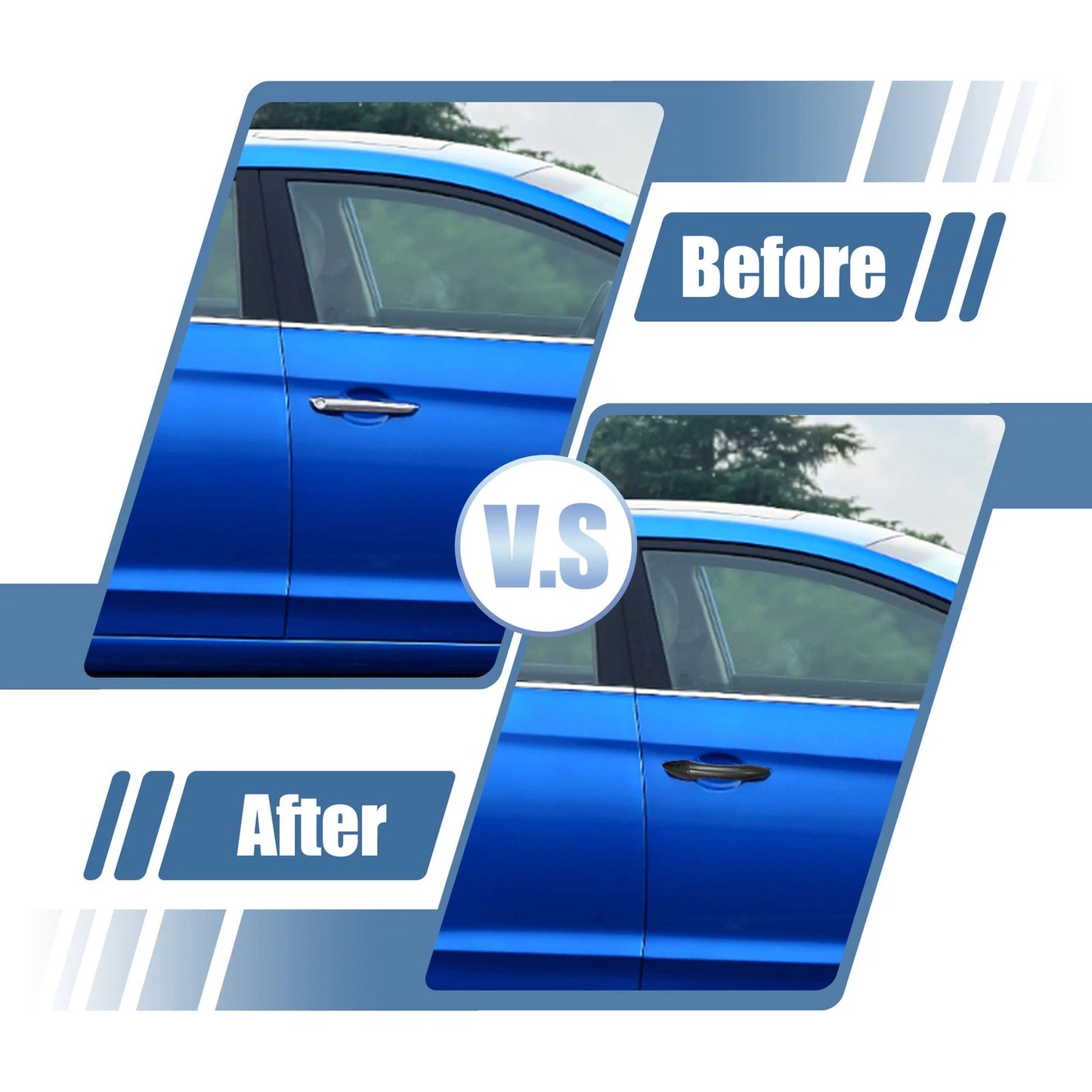 8pcs ABS Exterior Side Door Handle Cover Trim for Hyundai Elantra (2011–2016)