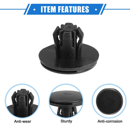 50 Pcs Fender Liner Retainer Clips for Honda - Durable Plastic Black