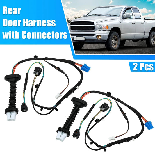 2X Rear Door Harness w/ Connectors 56051931AA for Dodge RAM 1500 2500 3500 (2010–2018)