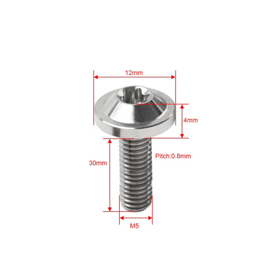6pcs M5x30mm Blue Titanium Alloy Torx Head Bolts for Bike Motor