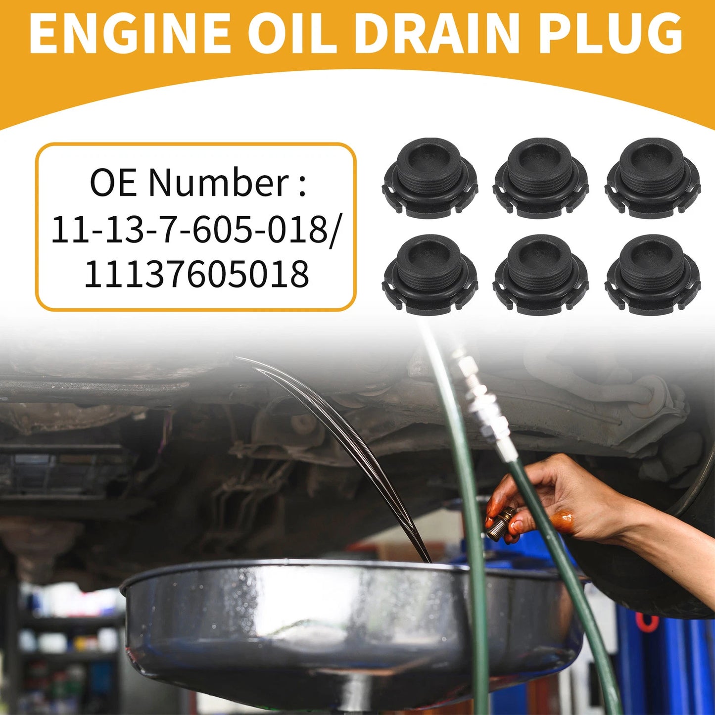Set of 6 Oil Drain Plug Pan Thread Repair No.11137605018 for BMW 228i (2014–2018)