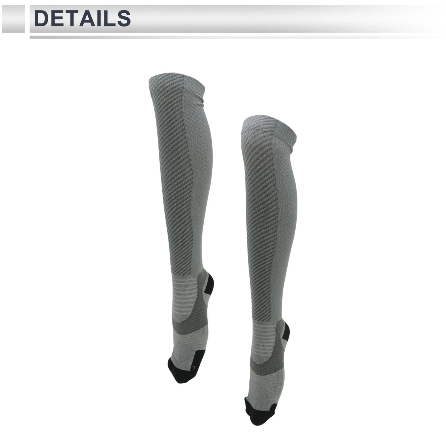 Cycling Socks Anti-Friction Size M Colorblock Light Gray