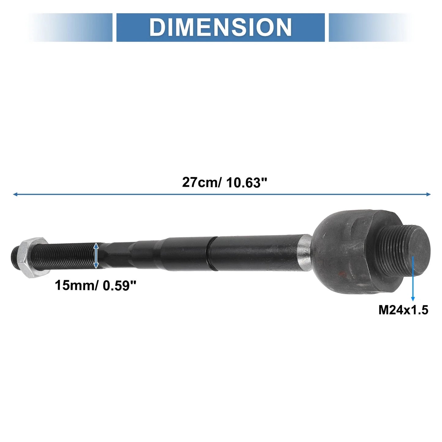 2 x Front Inner Tie Rod End Links for Dodge Dakota, Ram Dakota (2005-2011)