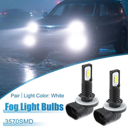 Set of 2 881 Fog Light Bulbs 80W 3570 Chips for Auto Lamp