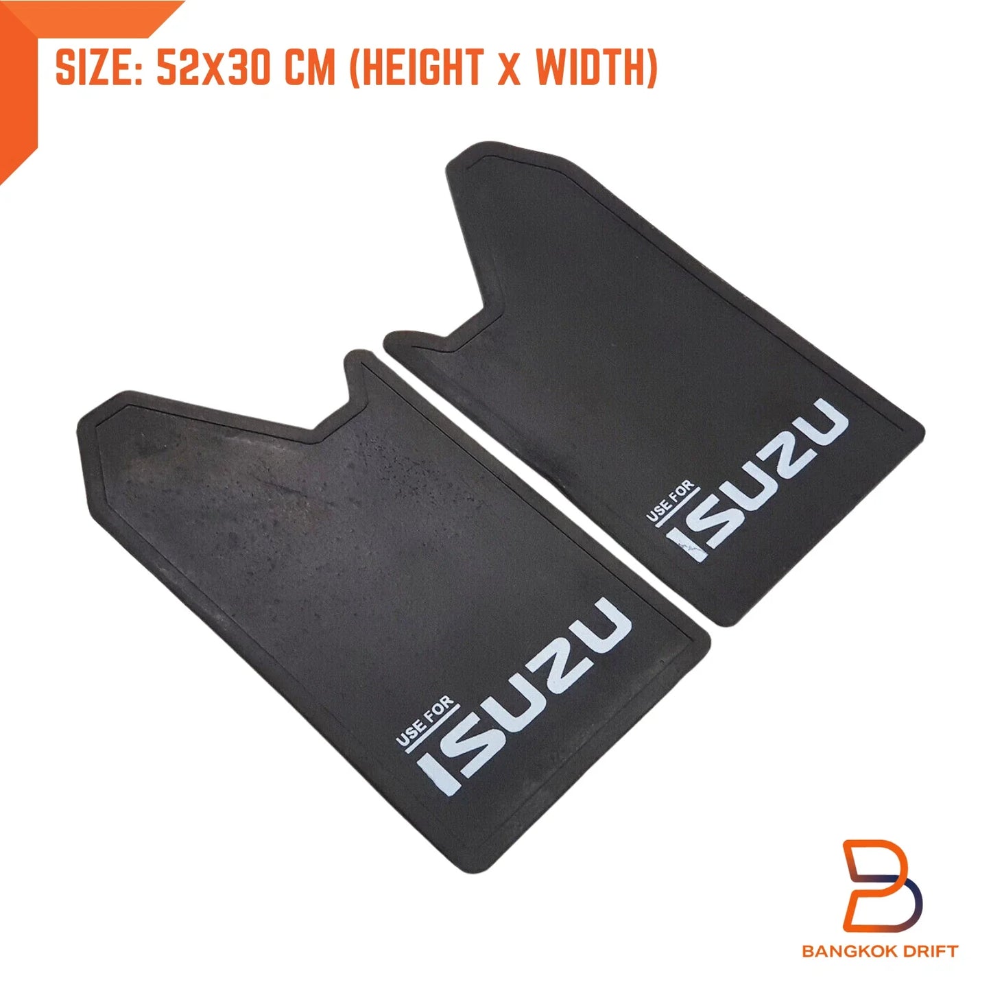 Isuzu 4WD 4x4 Off-Road Mud Flaps Splash Guards  Black Rubber