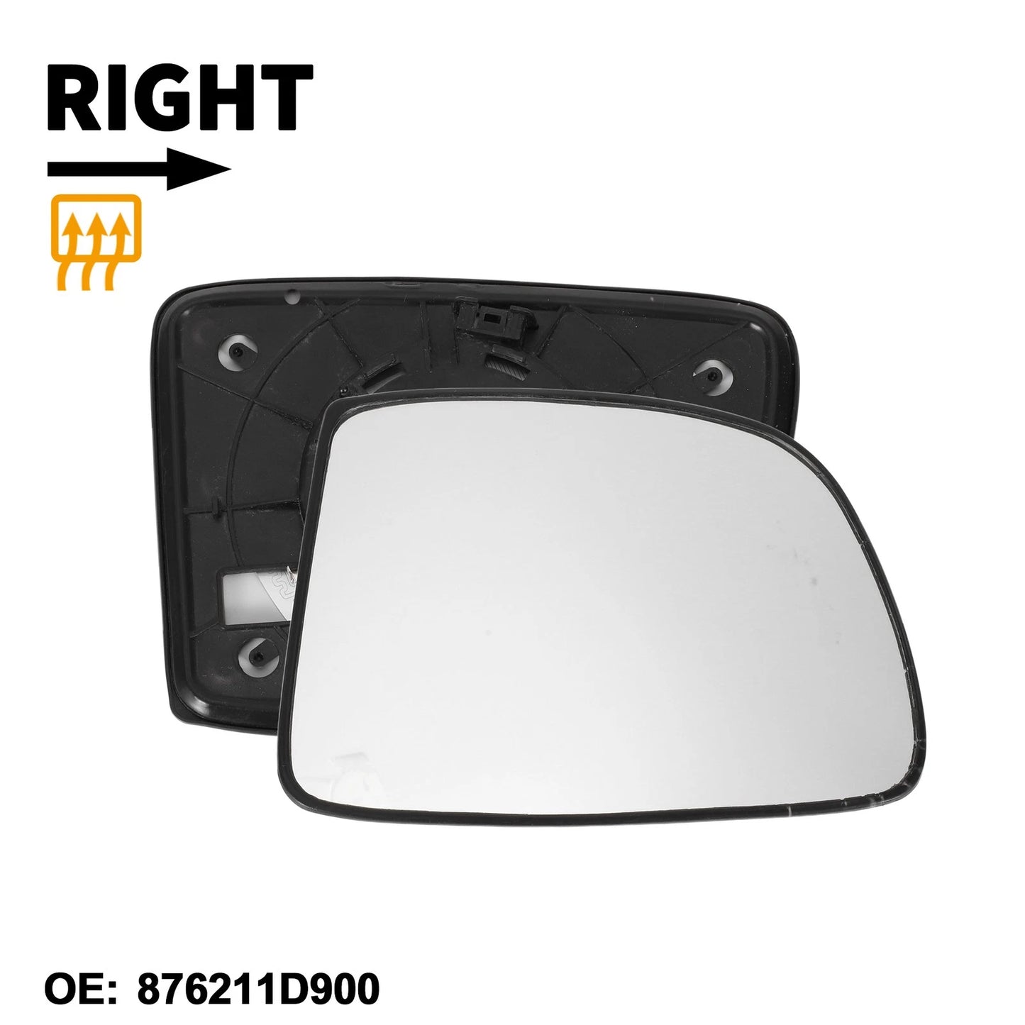 Right Heated Mirror Glass Replacement for KIA Carens (2006–2012) No. 876211D900