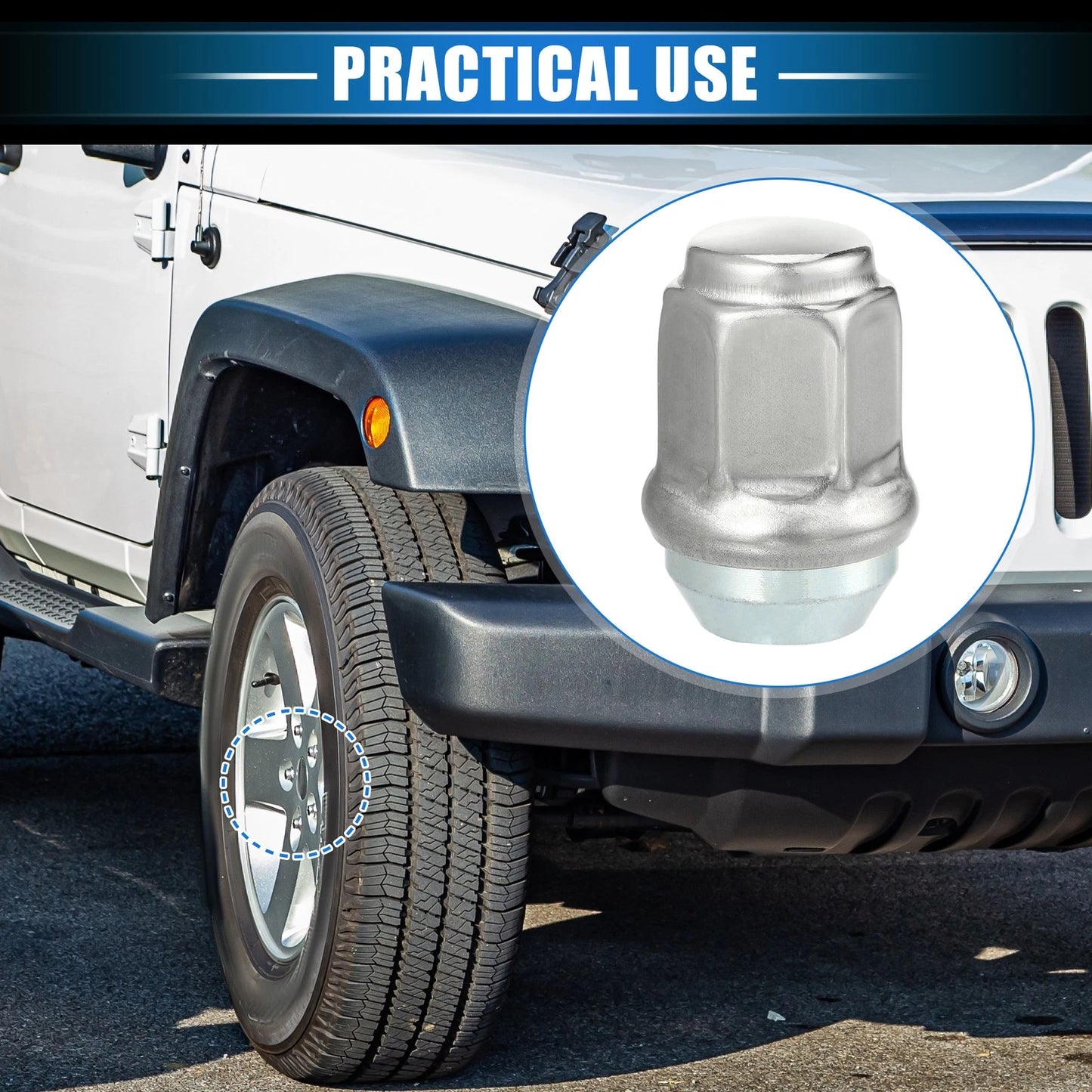 10pcs Wheel Lug Nuts for Jeep Wrangler, Liberty, Dodge Challenger (No. 6036747AA)