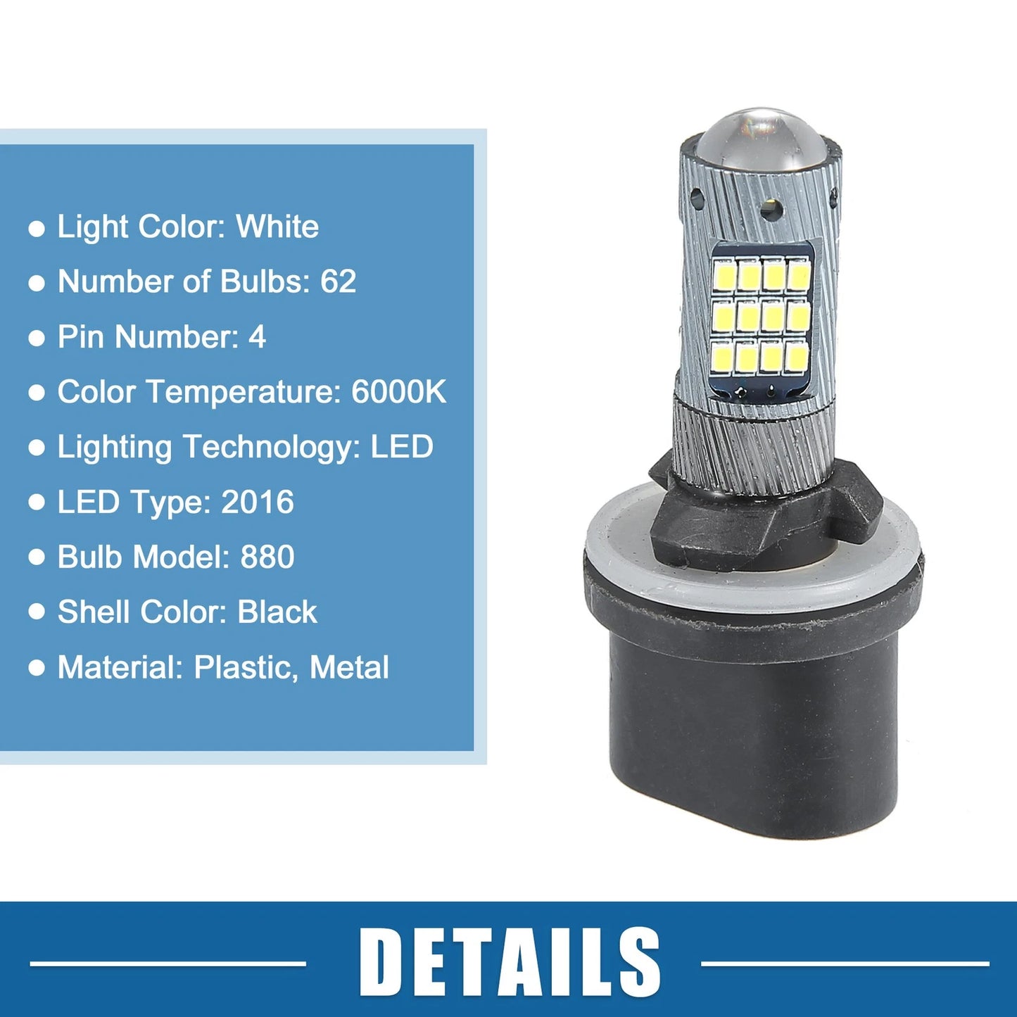Set of 2 LED Fog Light Bulbs 880 for Auto (2016)