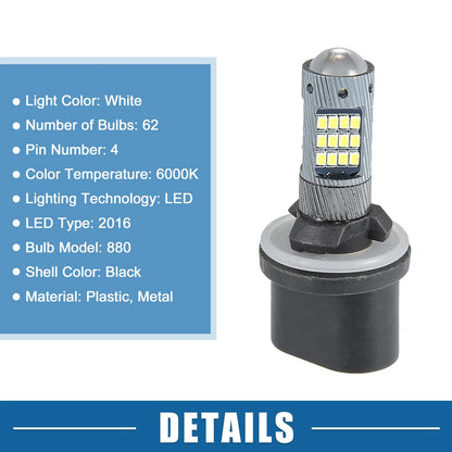 Set of 2 LED Fog Light Bulbs 880 for Auto (2016)