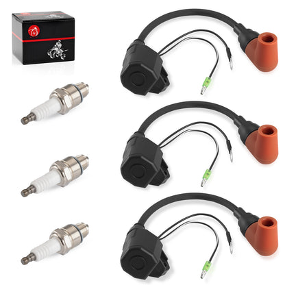 3X Ignition Coil with Spark Plug for Yamaha 2 Stroke (1992–2009)