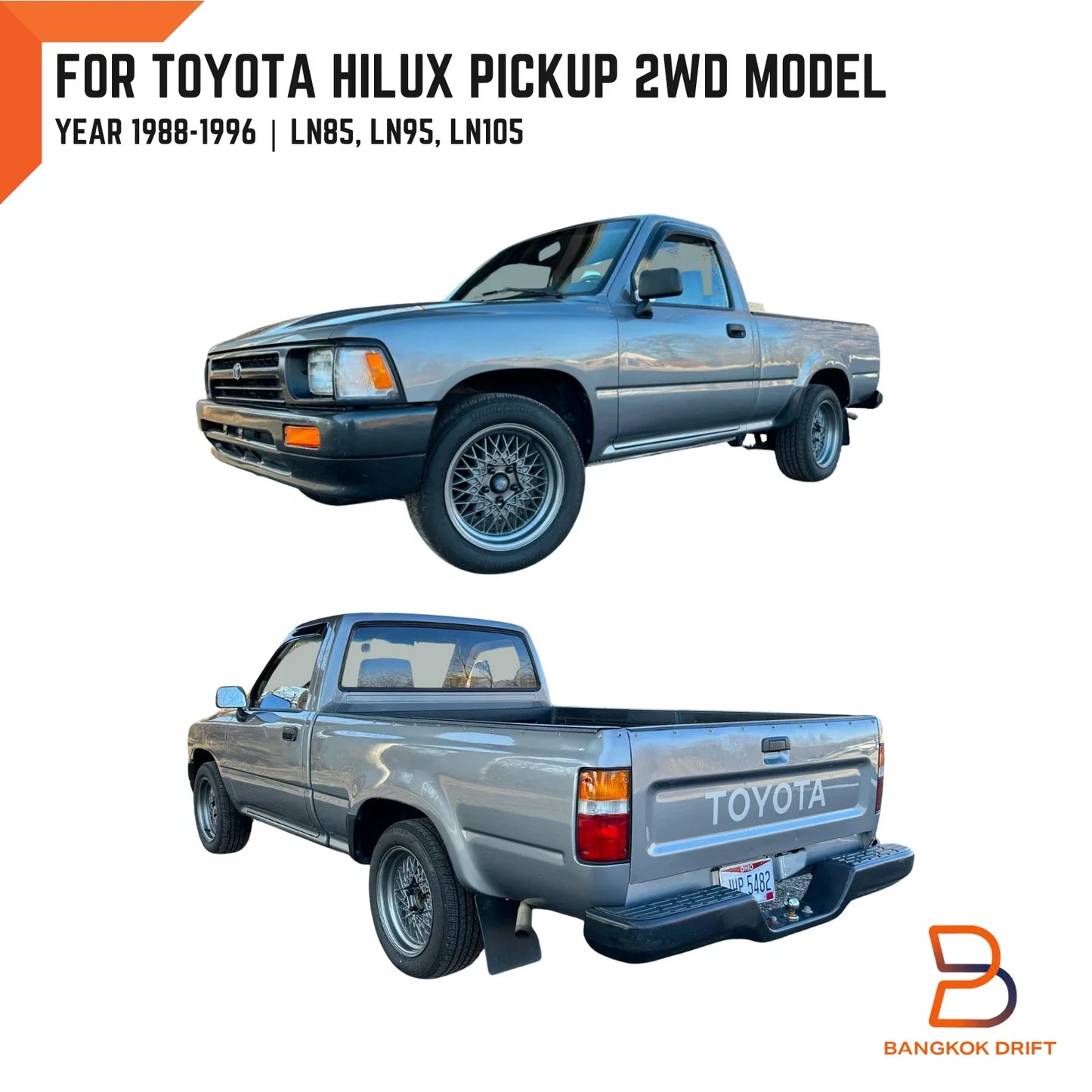 Black Mud Flap Splash Guards for Toyota Hilux 4Runner LN80 LN90 (88-96)