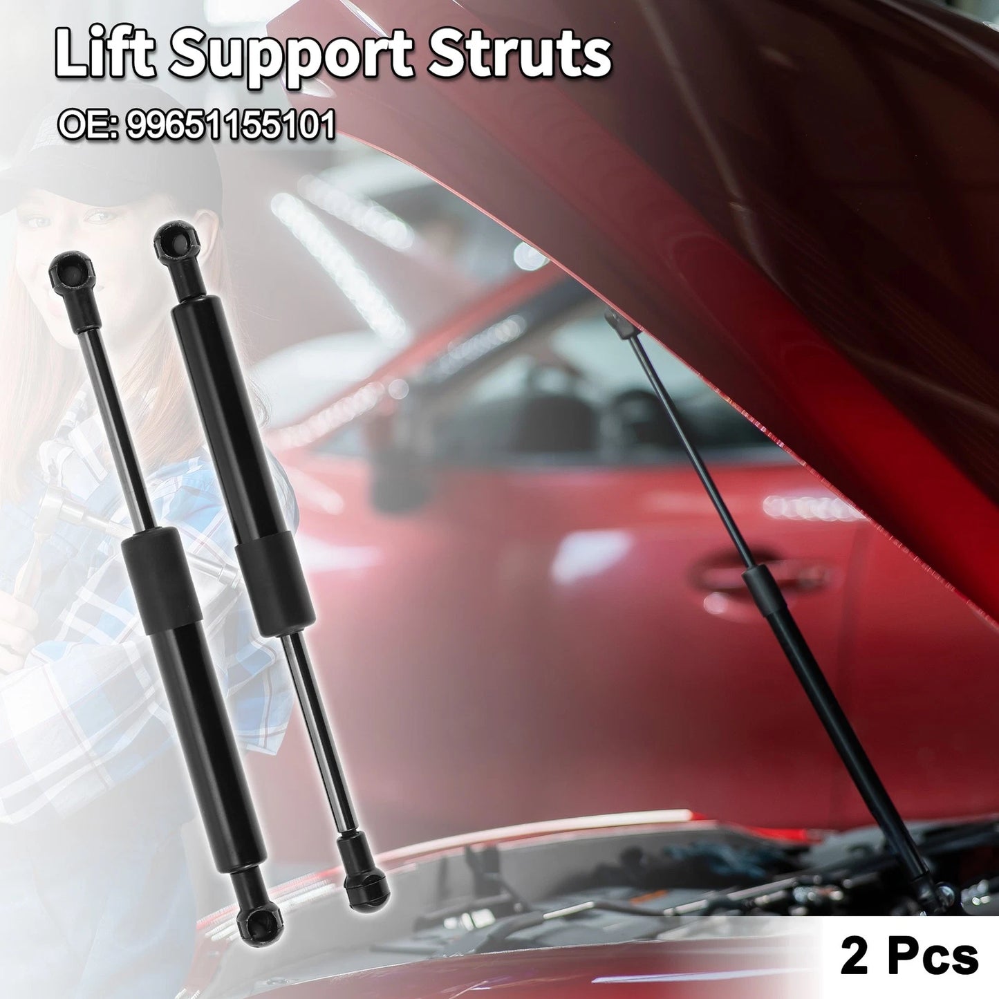 Front Hood Lift Supports Struts No. 99651155101 for Porsche 911 Boxster (1999–2004)