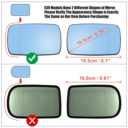 Left Side Mirror Heated w/ Backing Plate for BMW E39 E46 (1998-2005)