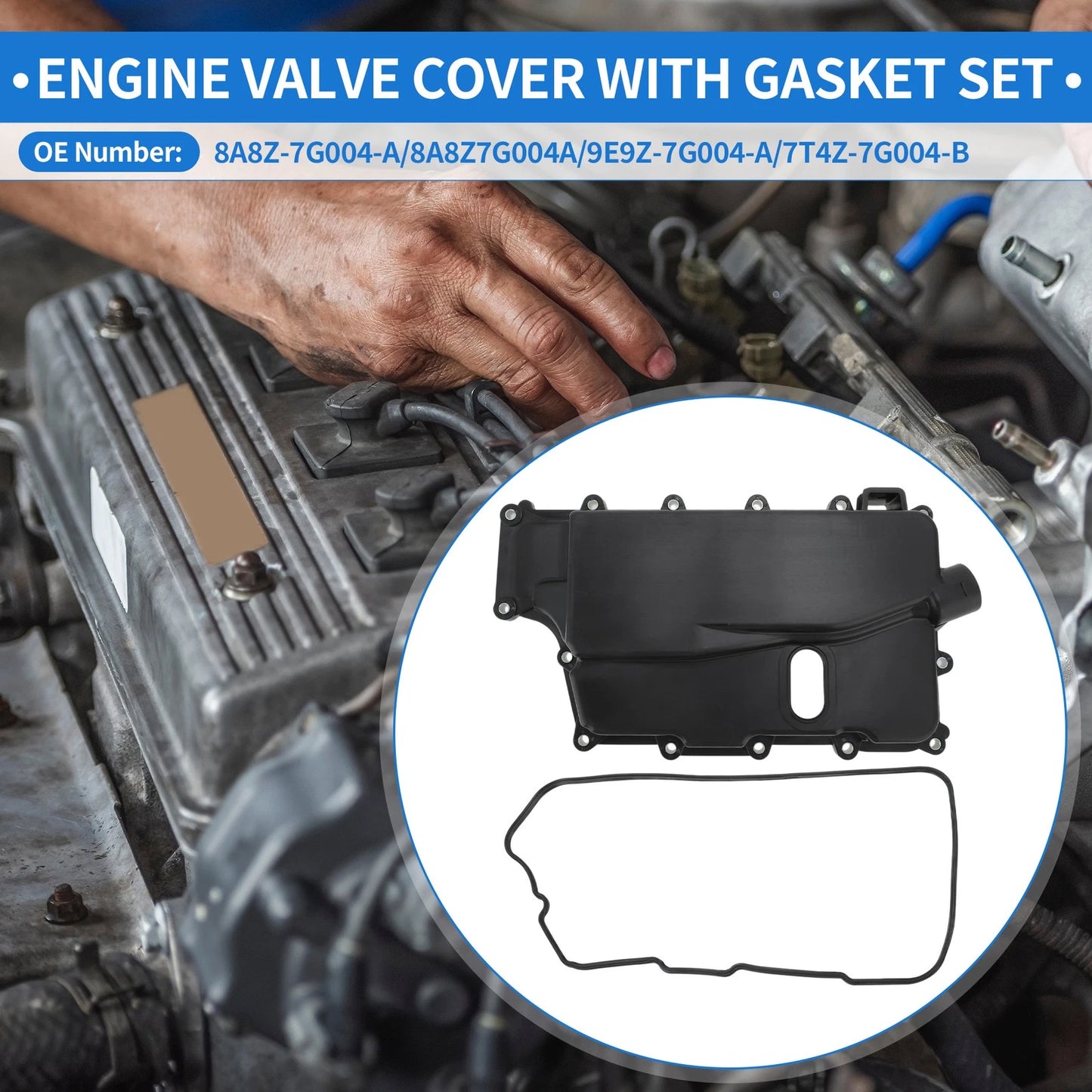 Engine Valve Cover for Ford Edge (2007–2019) Lincoln MKS MKT MKX MKZ 8A8Z-7G004-A