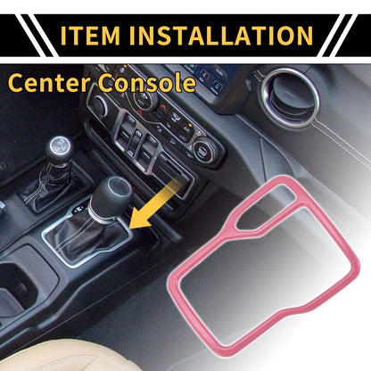 1 Pc Center Console Gear Shift Frame Cover Trim for Jeep Wrangler JL (2018–2023)