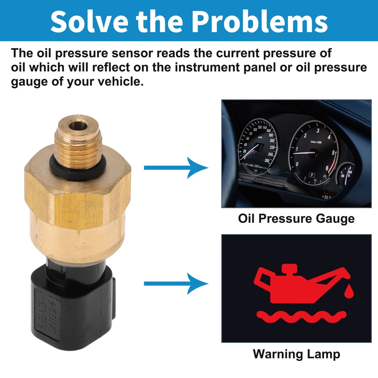 Engine Oil Pressure Sensor for Ford Focus (2000–2012) 2.0L No.98AB3N824CC