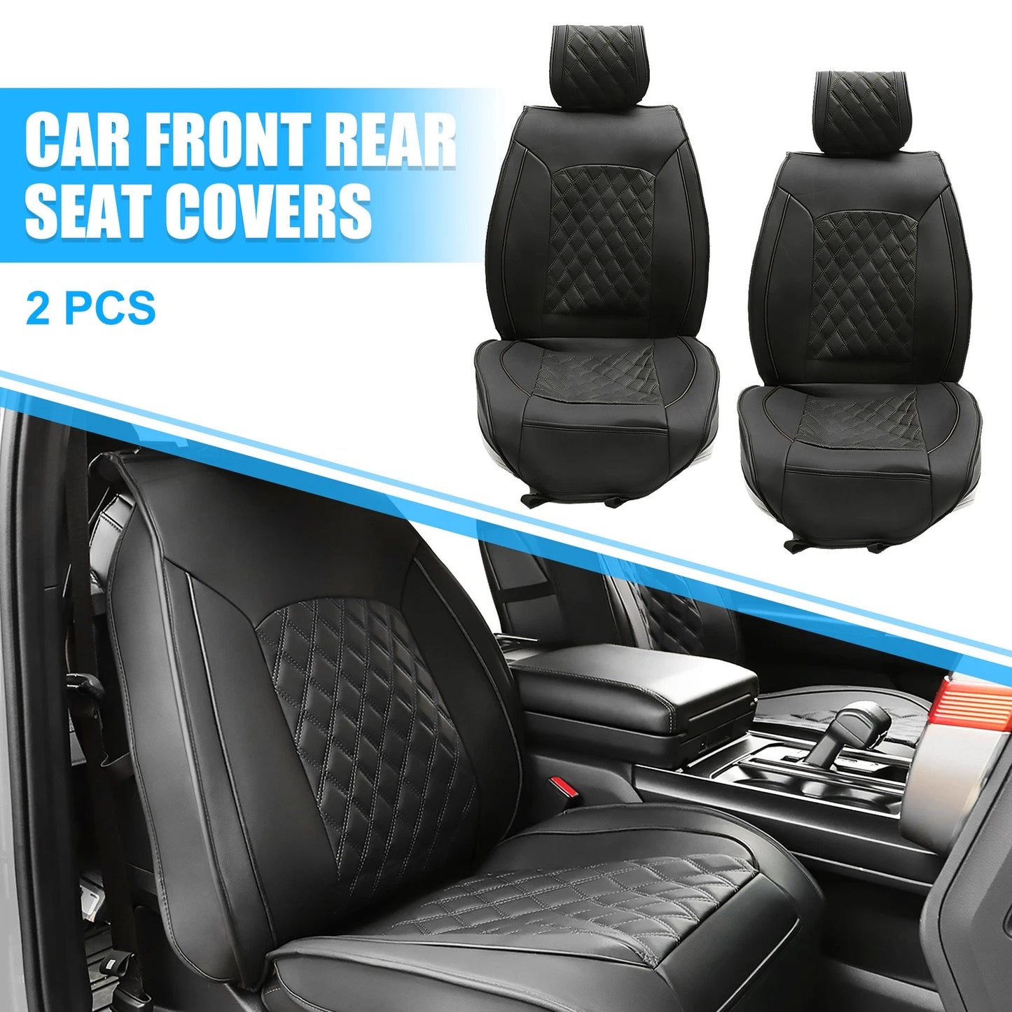 Set of 2 Front Seat Cover Cushions for Ford F150 F250